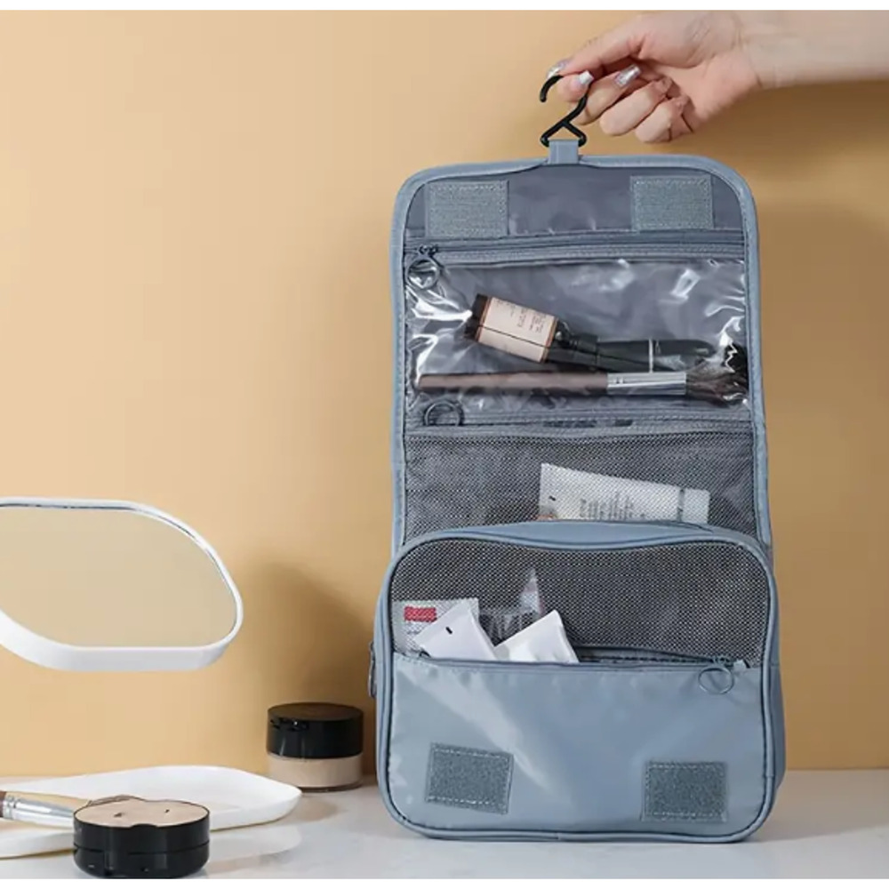 Travel Bag Toiletry Cosmetics Makeup Organizer 9 x 7 x 3 Grey